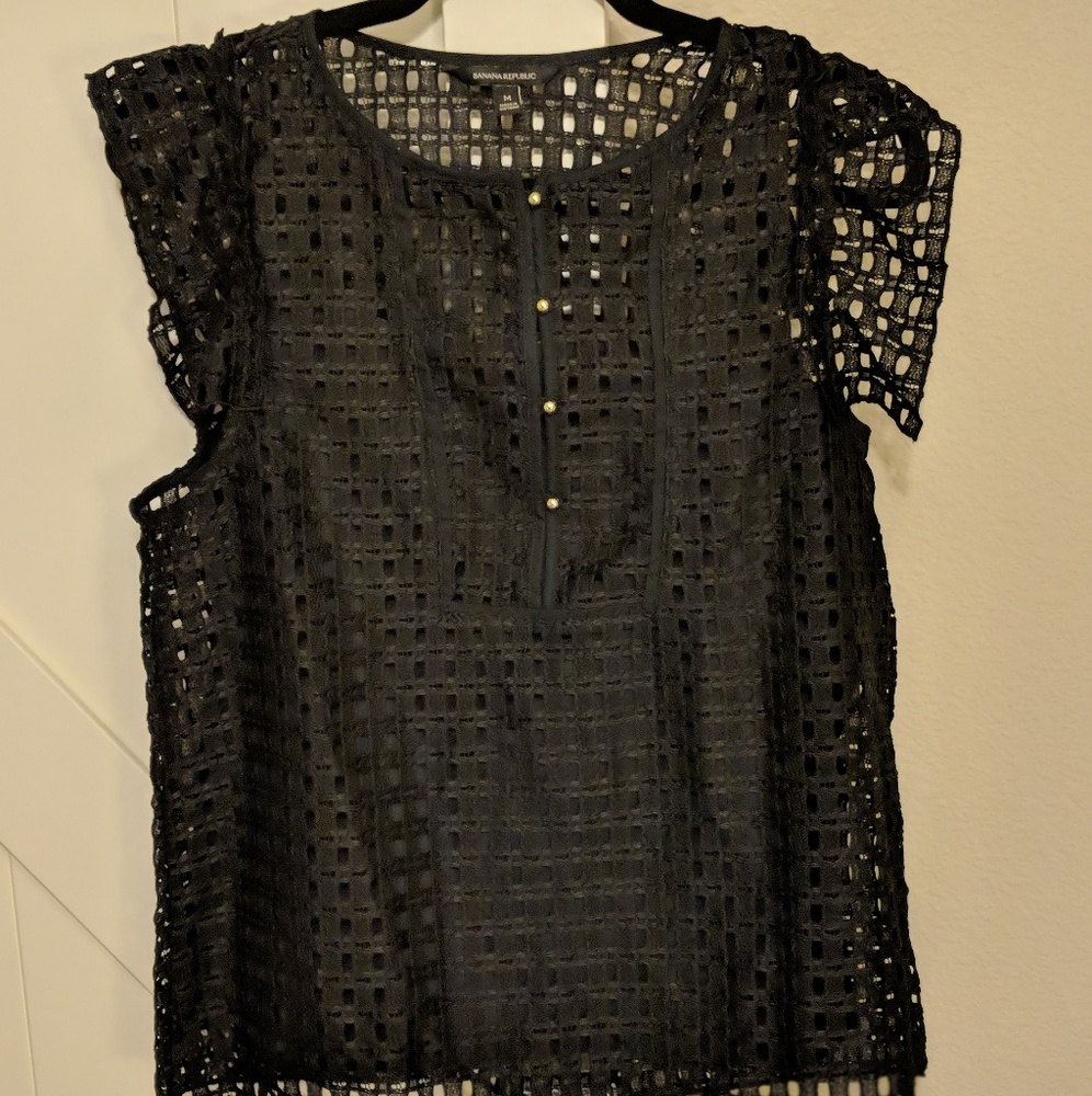 Banana Republic Black Work Blouse